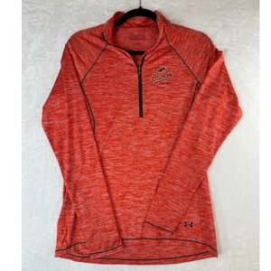 Under Armour Baltimore Orioles Womens Orange Space Dye 1/4 Zip Pullover Small